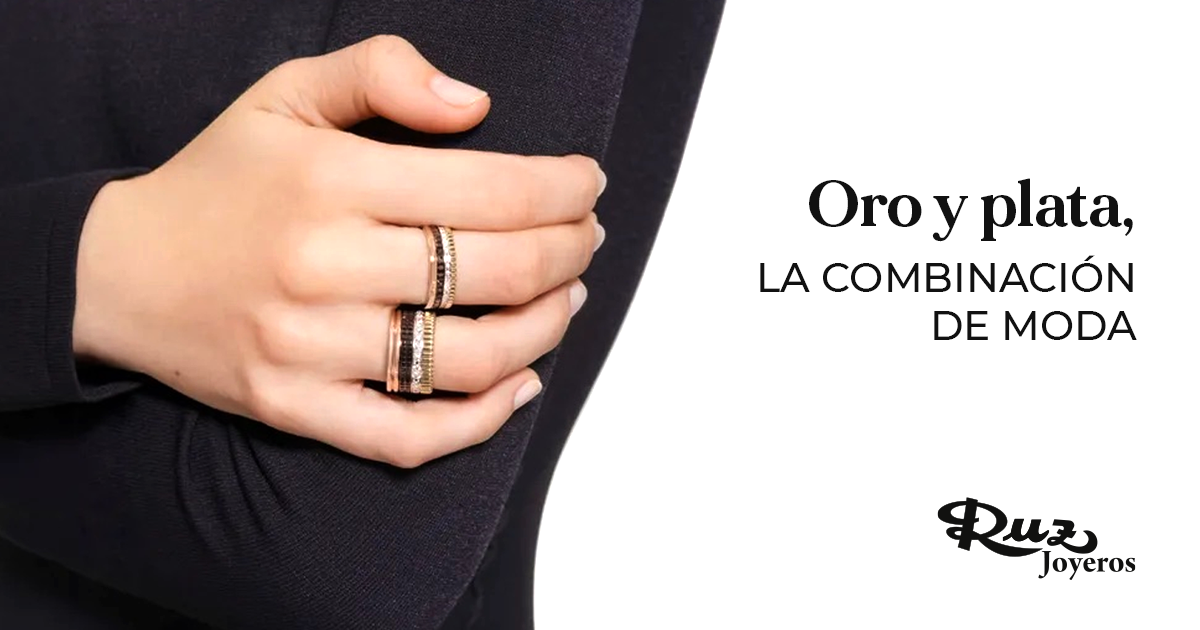 como combinar joyas de oro y plata