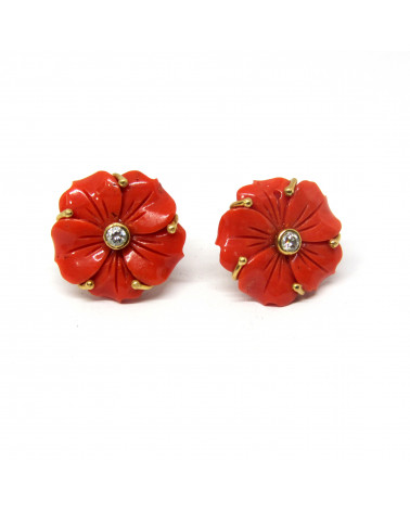 Pendientes flor coral